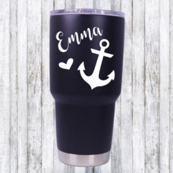 Custom Nautical First Name Sticker Decal 4 Yeti - Picture 1 of 3